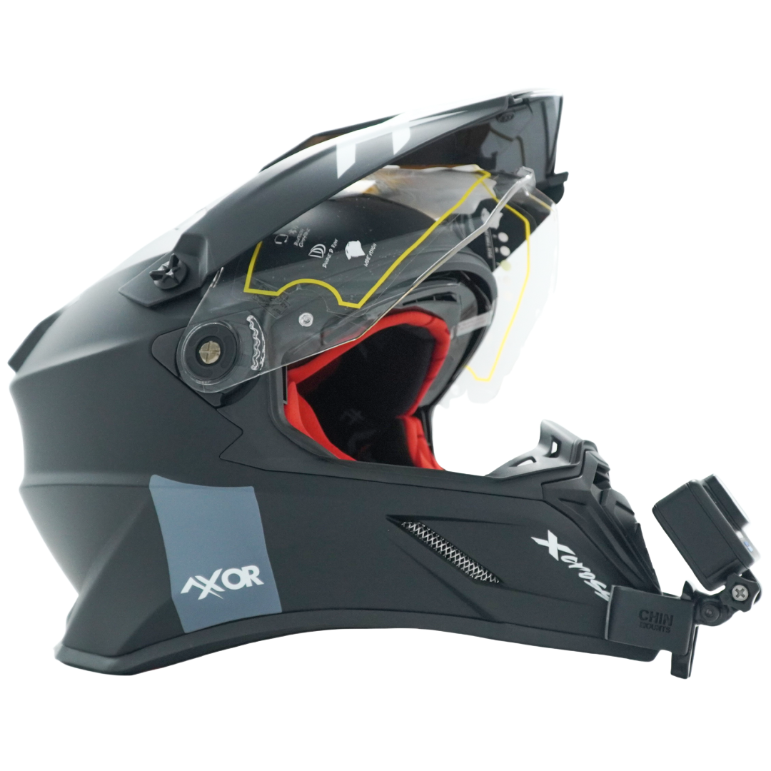 Axor X-Cross Helmet Camera Chin Mount for GoPro, Insta360, DJI, & more