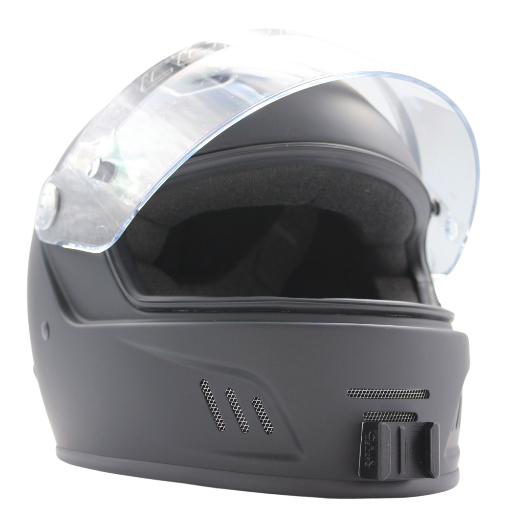 bluetooth snell motorcycle helmet Conquer Snell SA2020 Full Face Helmet Chin Mount For GoPro, Insta360, DJI, & more — Chin Mounts