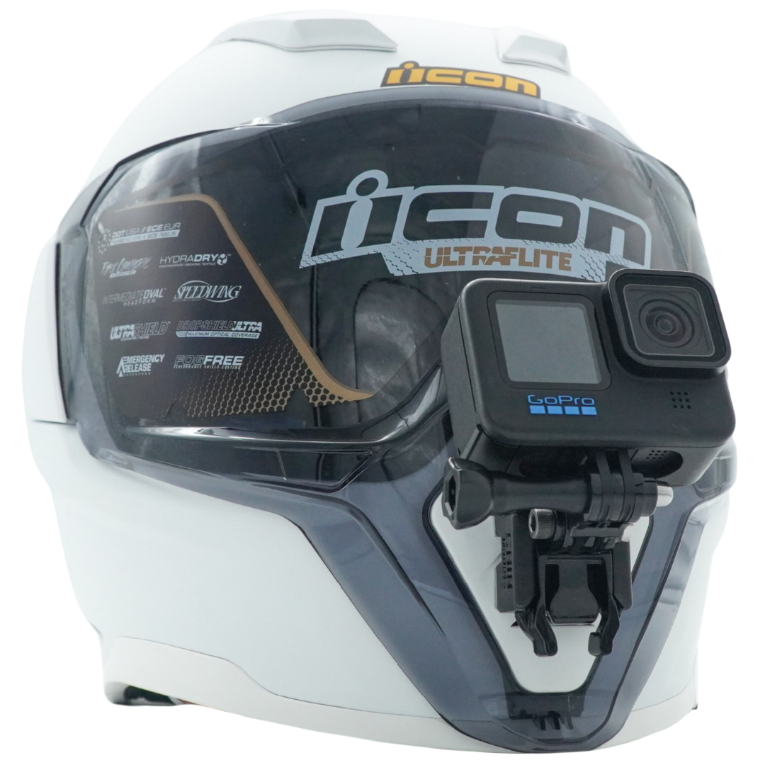 Icon Ultraflite Helmet Chin Mount For Action Camera GoPro, Insta360, DJI, & more