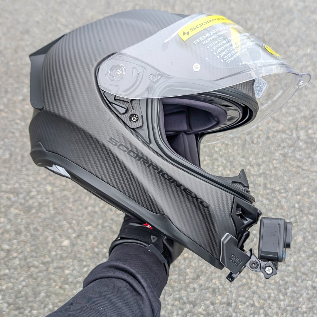 Scorpion EXO-1500 Air Helmet Chin Mount For Action Camera GoPro, Insta360, DJI, & more