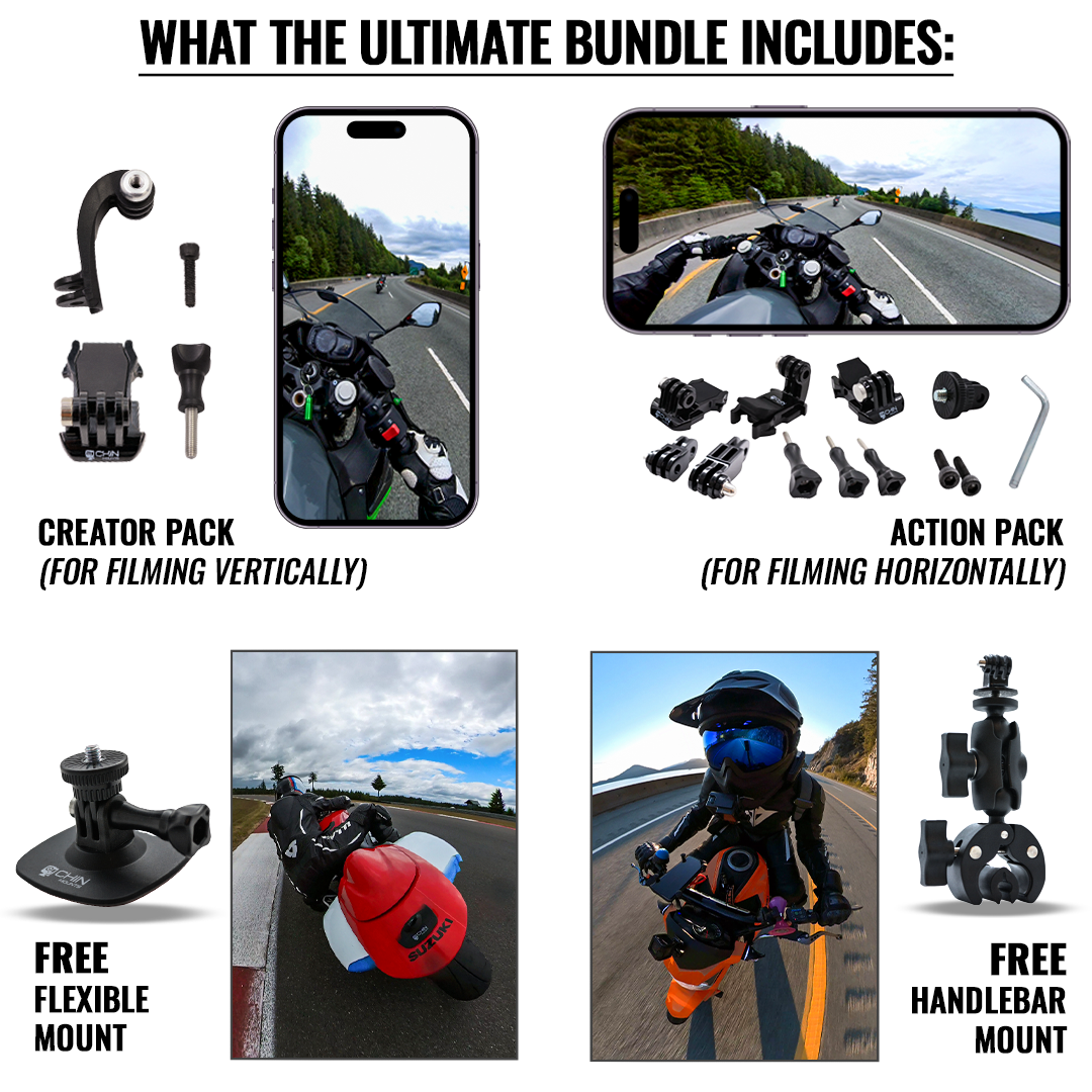 Ultimate Bundle - Includes FREE Flexible Mount & FREE Handlebar Mount