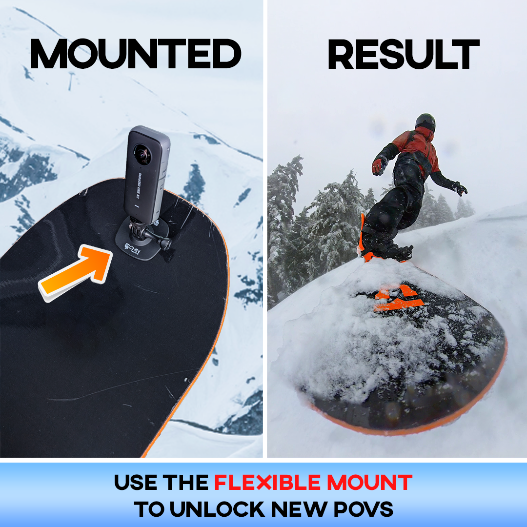 Universal Ski Snowboard Helmet Camera Mount - For GoPro, Insta360, DJI, & more