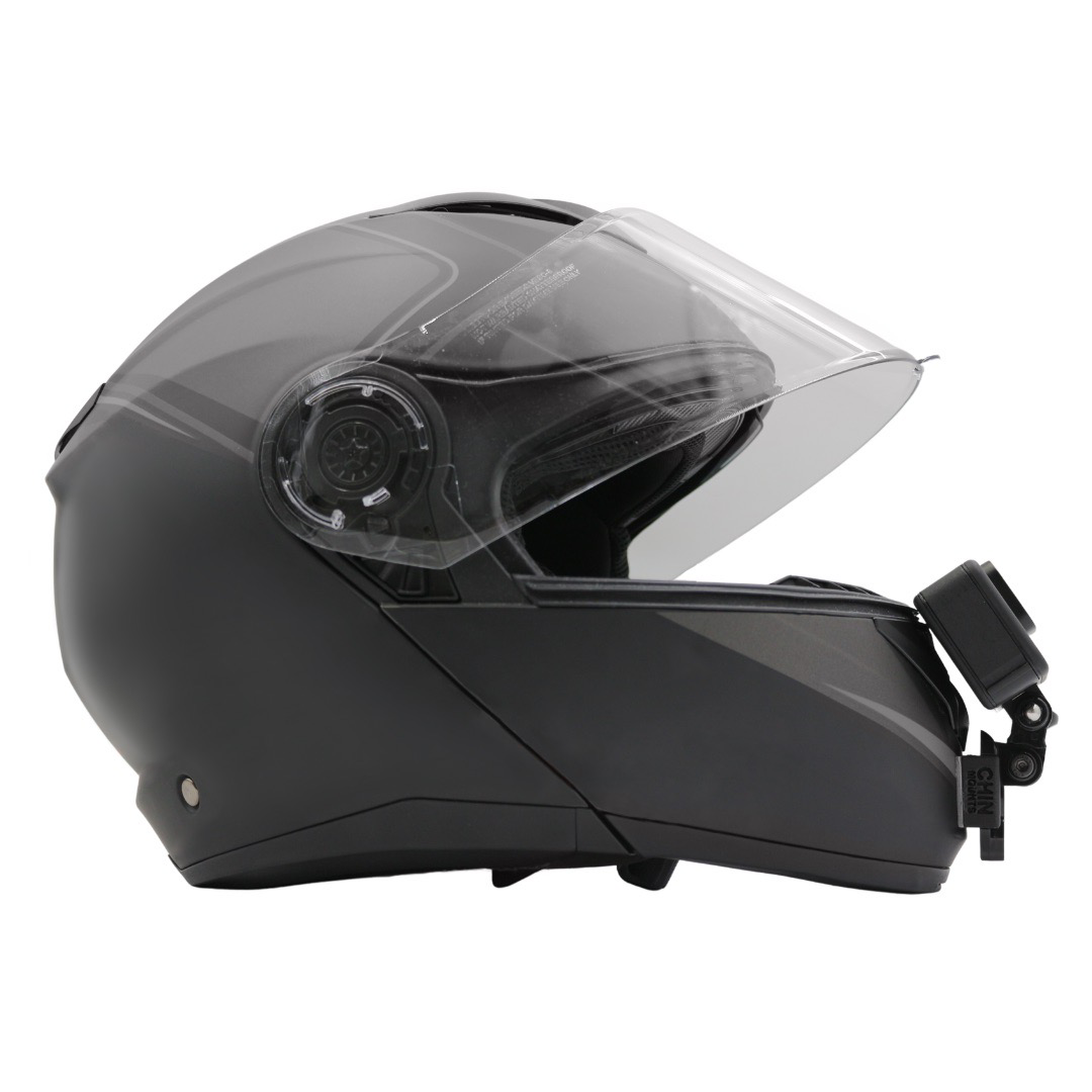 Black Optimus II Helmet Chin Mount For GoPro, Insta360, DJI, & more — Chin Mounts