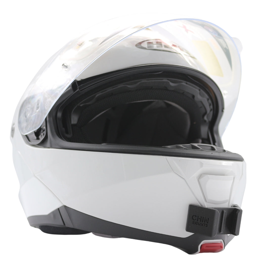 hjc cl-max ii white modular helmet HJC IS-MAX 2 Helmet Chin Mount For GoPro, Insta360, DJI, & more — Chin Mounts