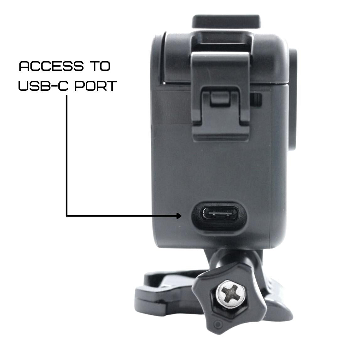 Top Opening Case for GoPro Hero 12/11/10/9 (with thumb screw and base mount)